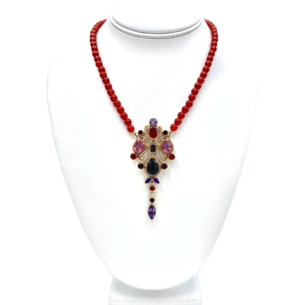 Nicky Butler Carnelian Amethyst Garnet Bronze Collection NB Necklace Designer - Picture 6 of 12